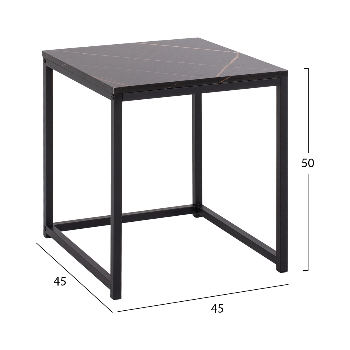 Side Tables Grelay Set 2pcs Mdf & Metal 45Χ45Χ50hcm.hm8762.13