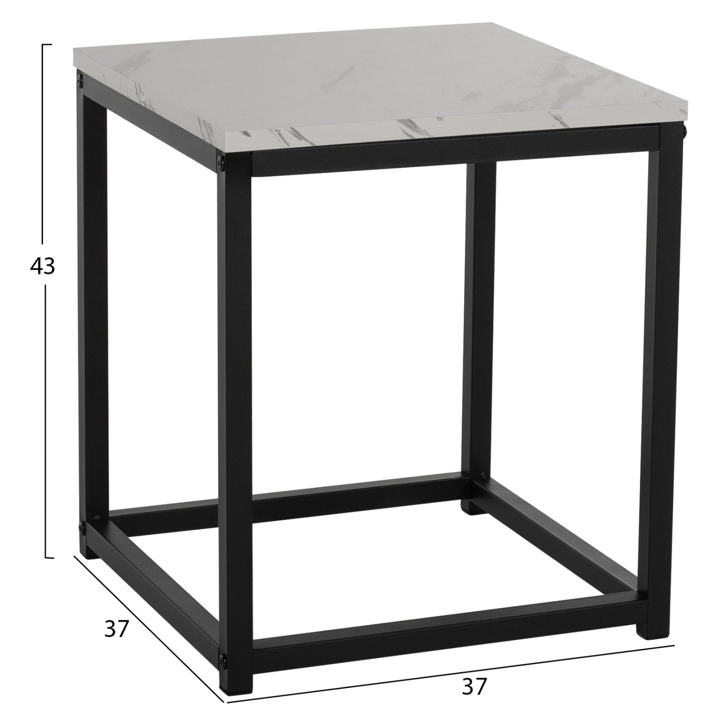 Side Tables Grelay Set 2pcs Mdf & Metal 45Χ45Χ50hcm.hm8762.12