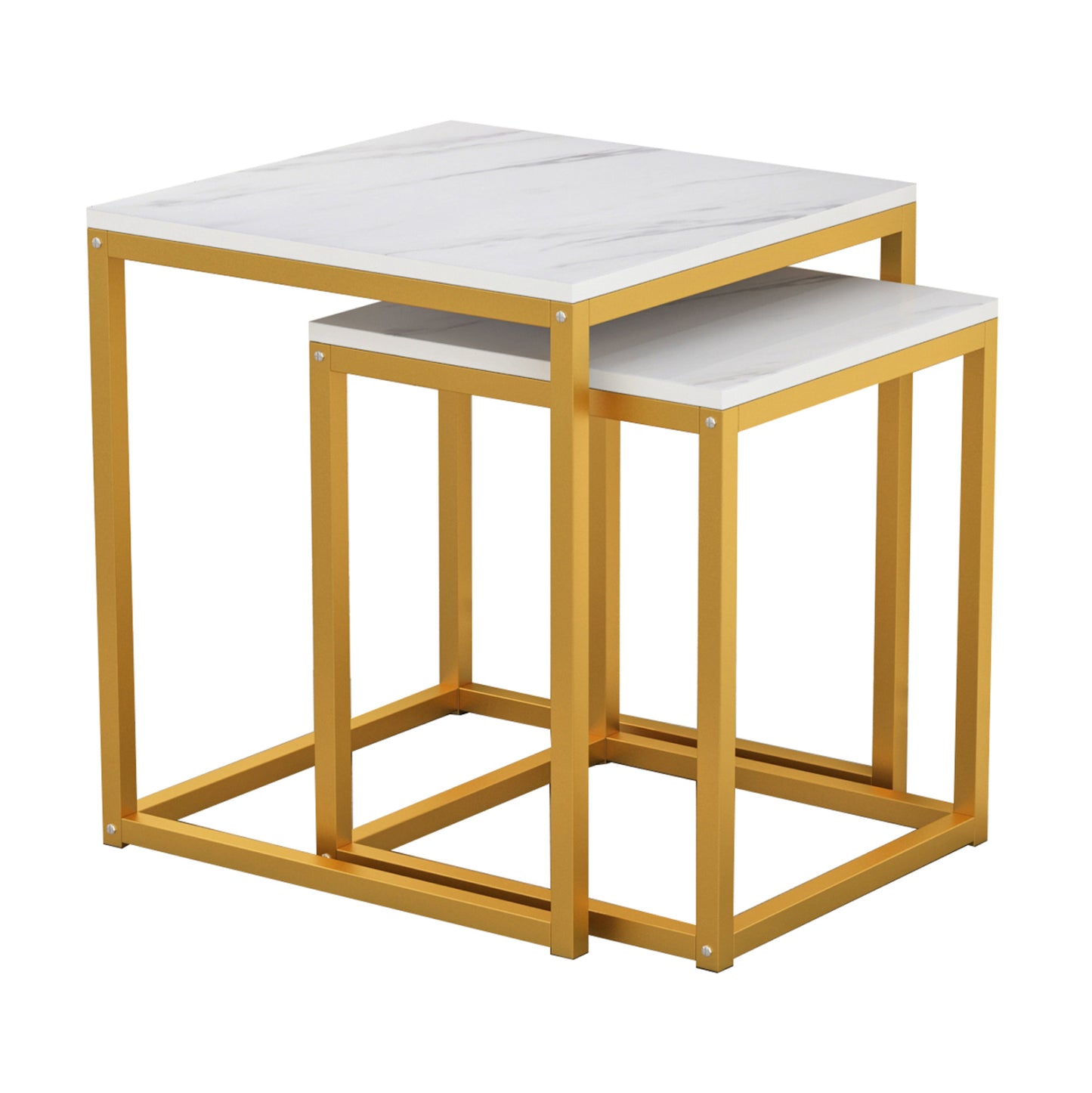 Side Tables Grelay Set 2pcs Mdf & Metal 45Χ45Χ50hcm.hm8762.11