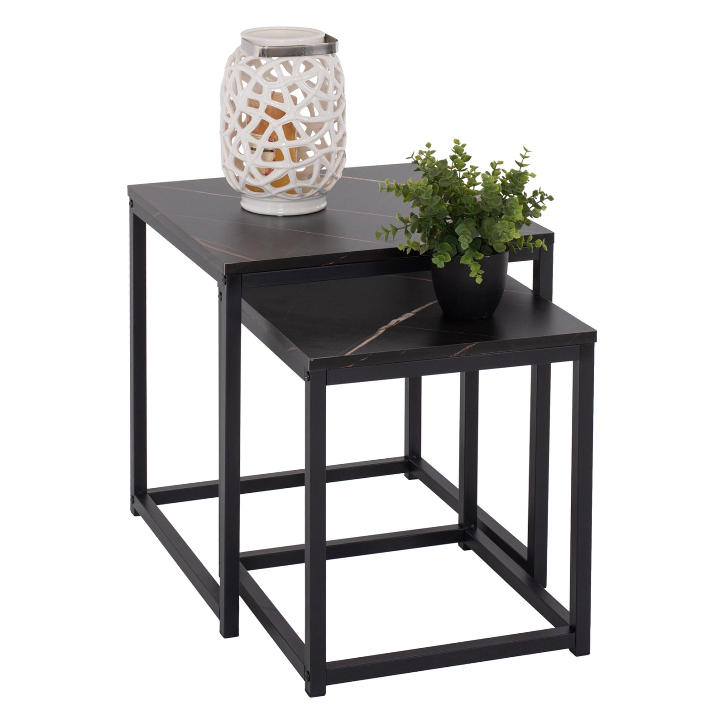 Side Tables Grelay Set 2pcs Mdf & Metal 45Χ45Χ50hcm.hm8762.13