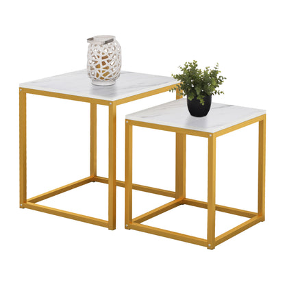 Side Tables Grelay Set 2pcs Mdf & Metal 45Χ45Χ50hcm.hm8762.11