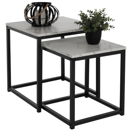 Side Tables Grelay Set 2pcs Mdf & Metal 45Χ45Χ50hcm.hm8762.12